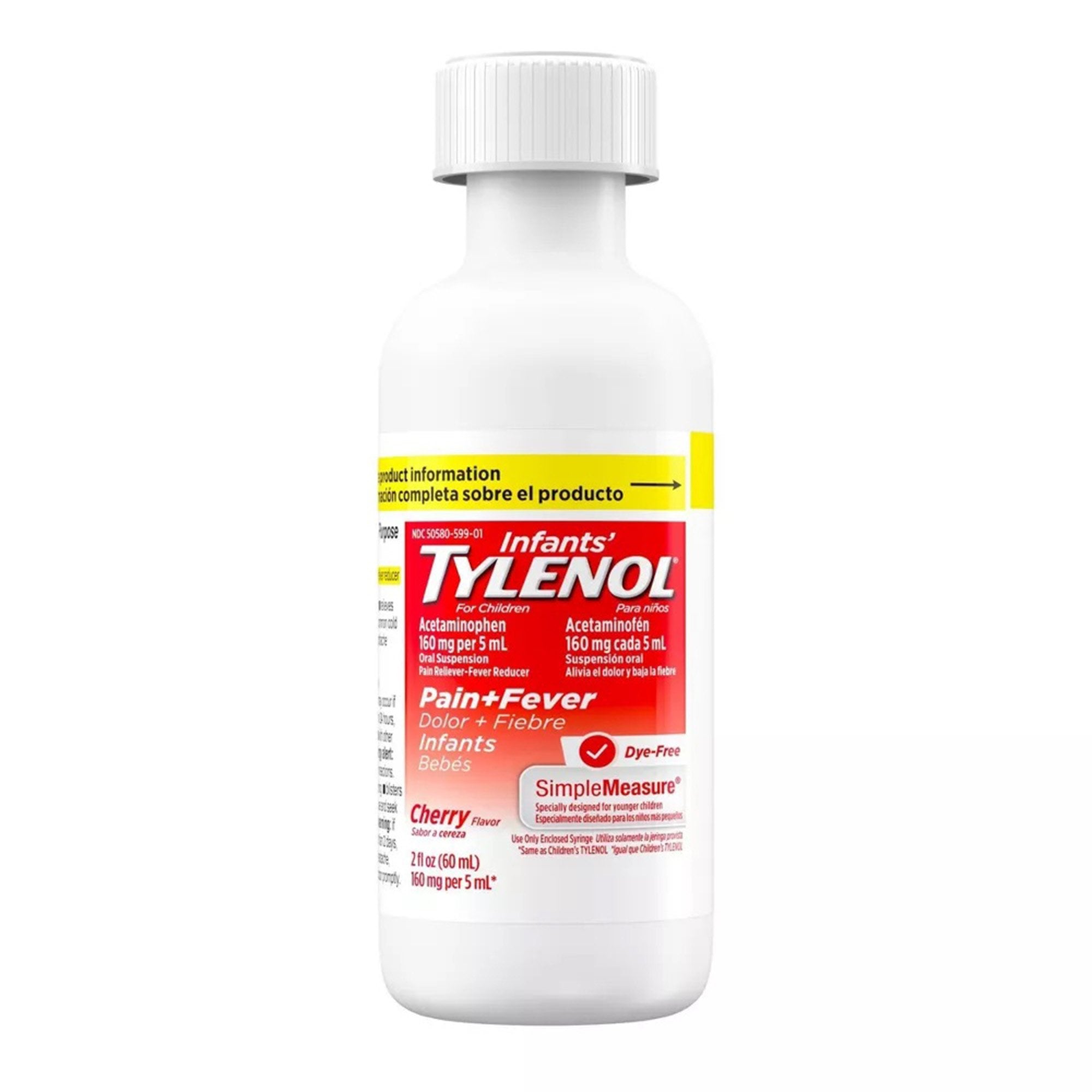 Infants' Pain Relief Tylenol Dye Free 160 mg / 5 mL Strength Acetaminophen Oral Suspension 2 oz.,Packaging Type- Each