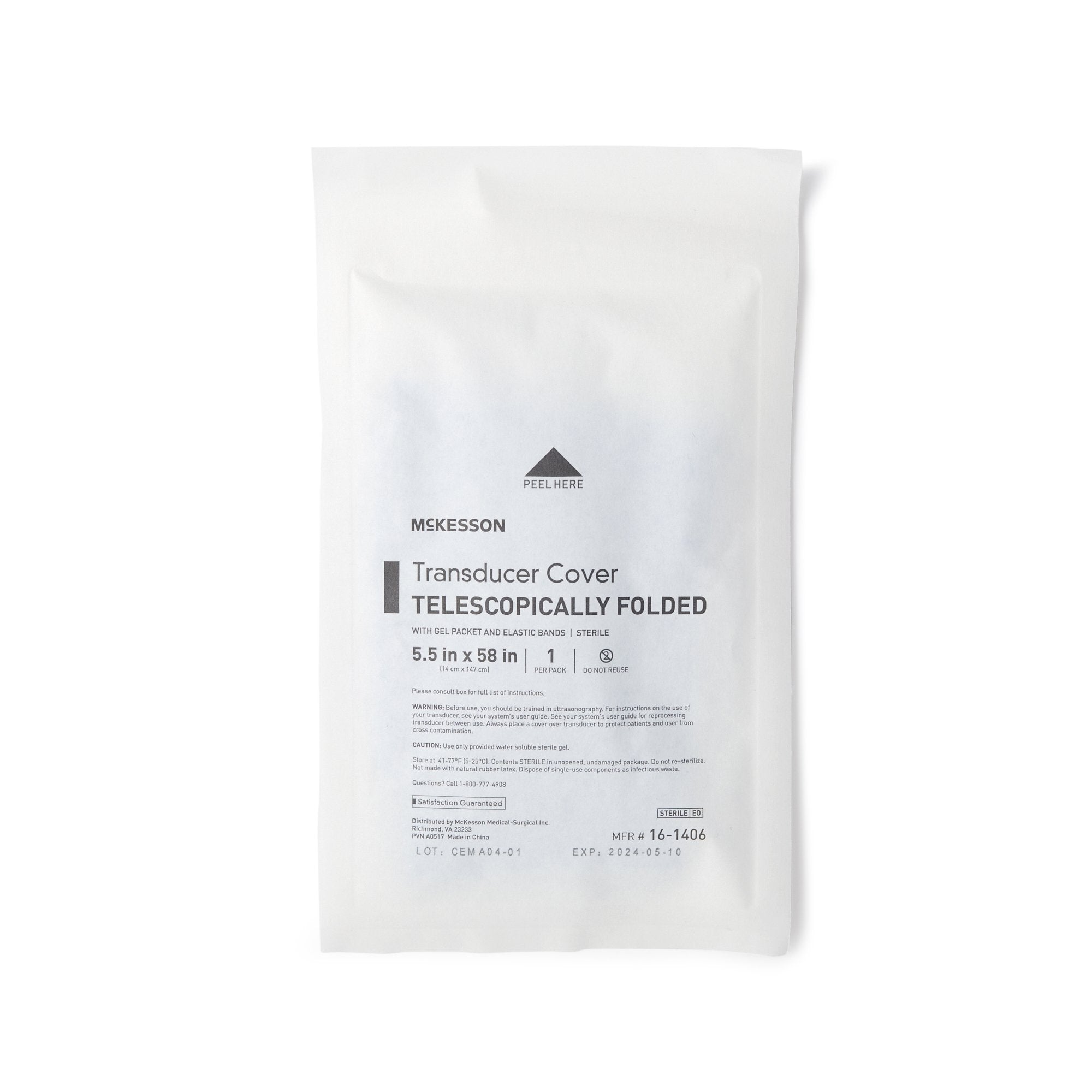Ultrasound Transducer Cover Kit McKesson 5-1/2 X 58 Inch Polyurethane Sterile Folded, Packaging Type- Box