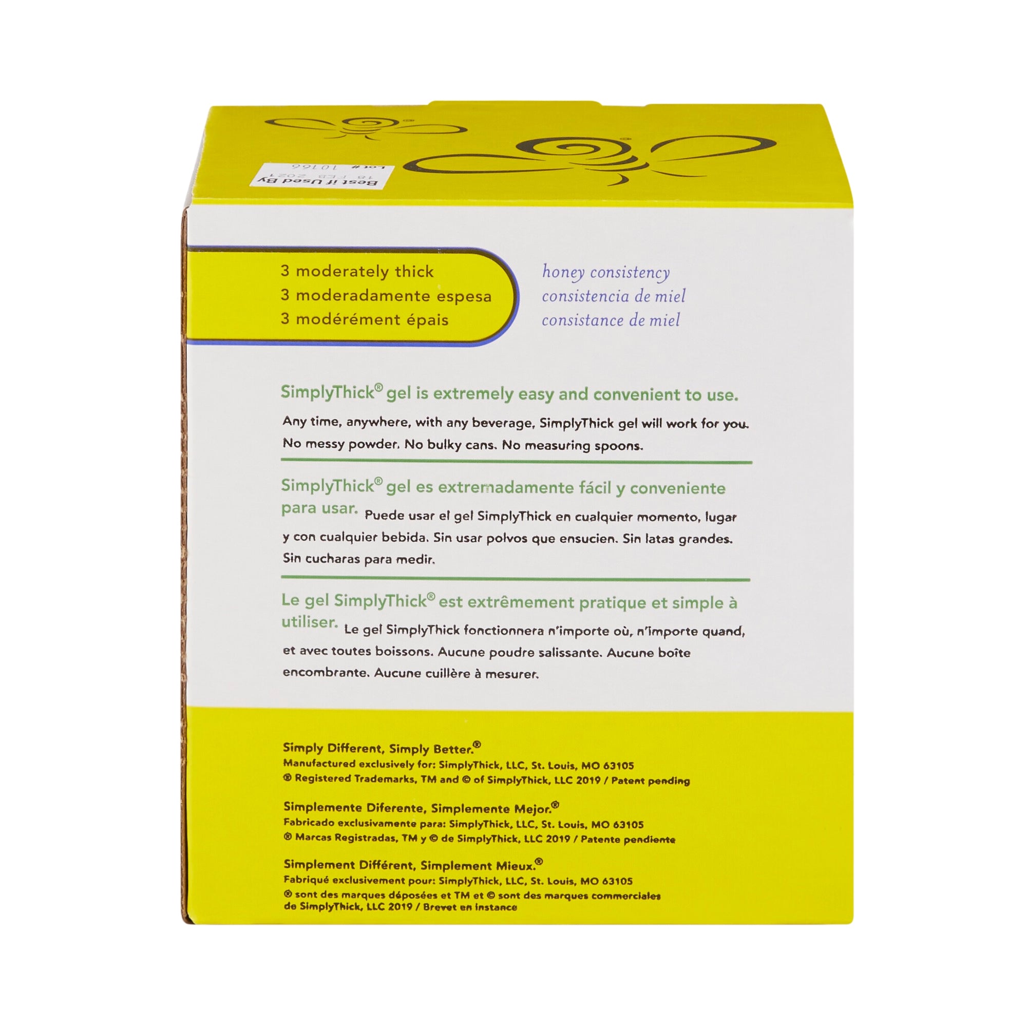 Food and Beverage Thickener SimplyThick Easy Mix 12 Gram Individual Packet Unflavored Gel IDDSI Level 3 Moderately Thick/Liquidized, Packaging Type- Box