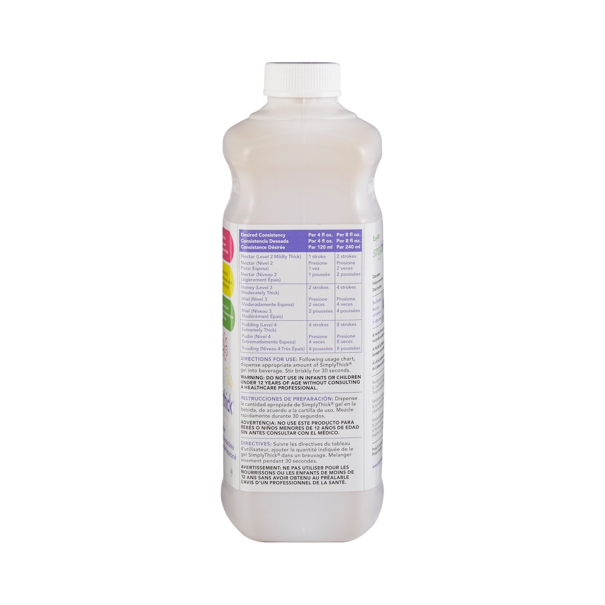 Food and Beverage Thickener SimplyThick Easy Mix 1.6 Liter Pump Bottle Unflavored Gel IDDSI Level 2 Mildly Thick, Packaging Type- Box