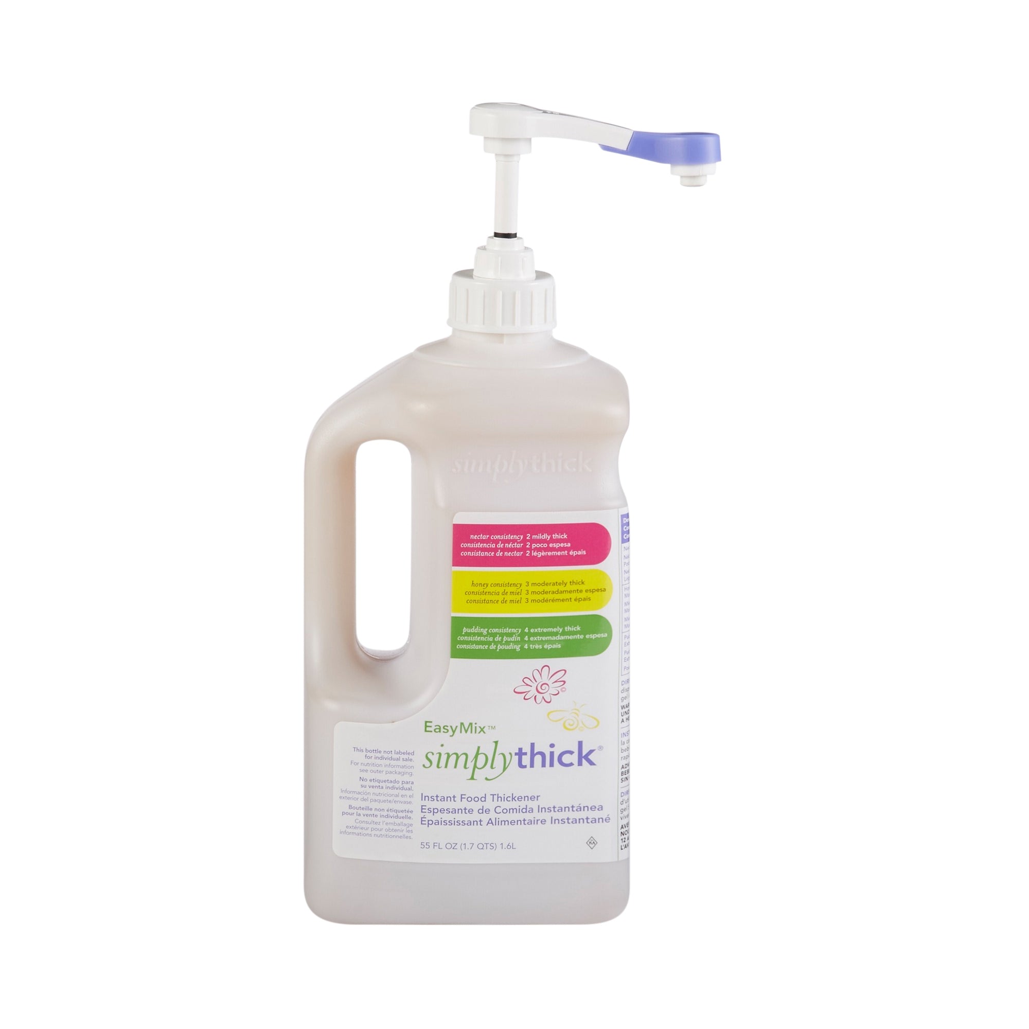 Food and Beverage Thickener SimplyThick Easy Mix 1.6 Liter Pump Bottle Unflavored Gel IDDSI Level 2 Mildly Thick, Packaging Type- Box