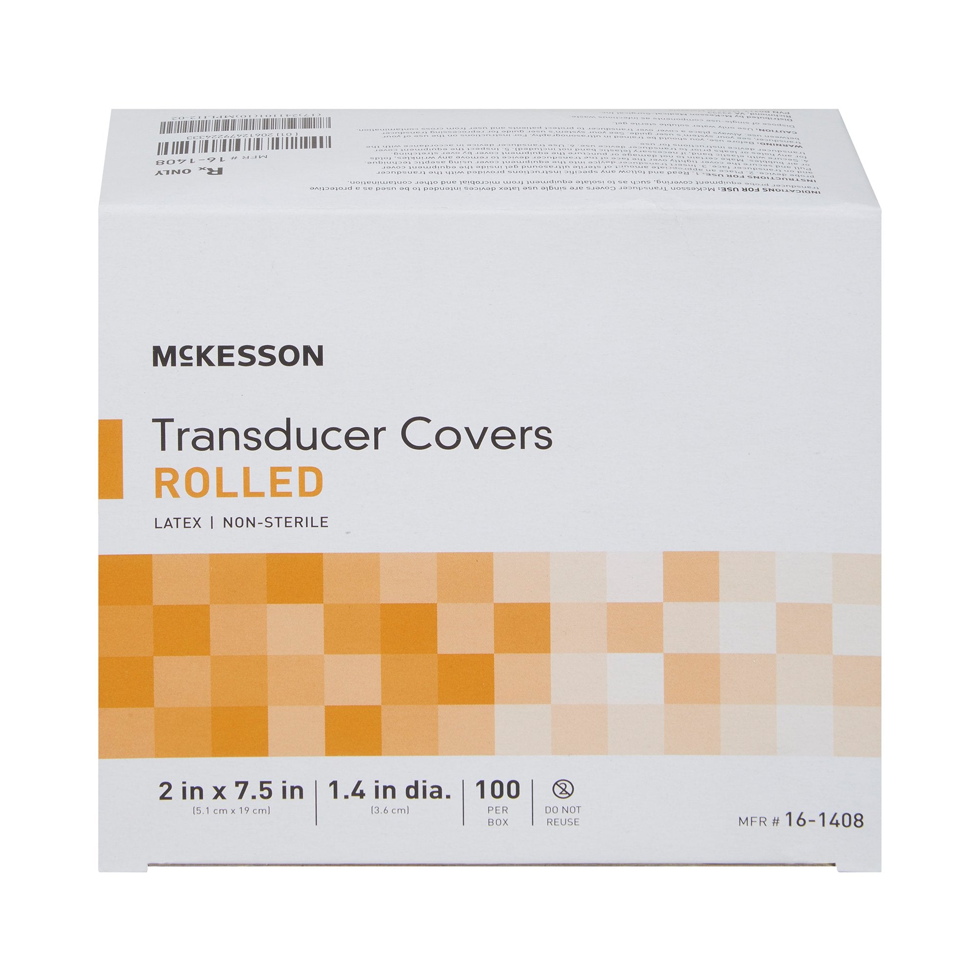 Ultrasound Probe Cover McKesson 1-2/5 X 7-1/2 Inch Latex NonSterile Rolled, Packaging Type- Box