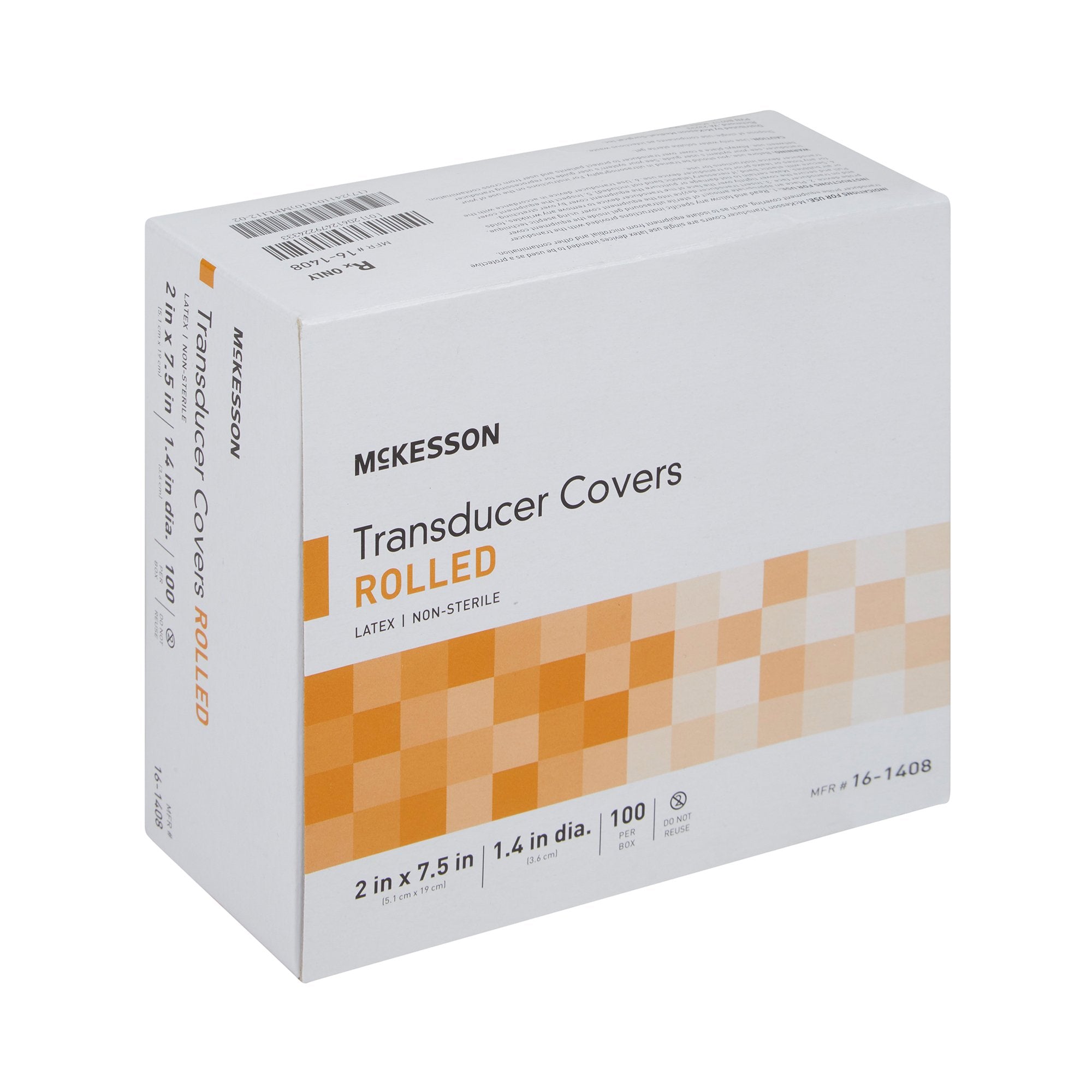 Ultrasound Probe Cover McKesson 1-2/5 X 7-1/2 Inch Latex NonSterile Rolled, Packaging Type- Box
