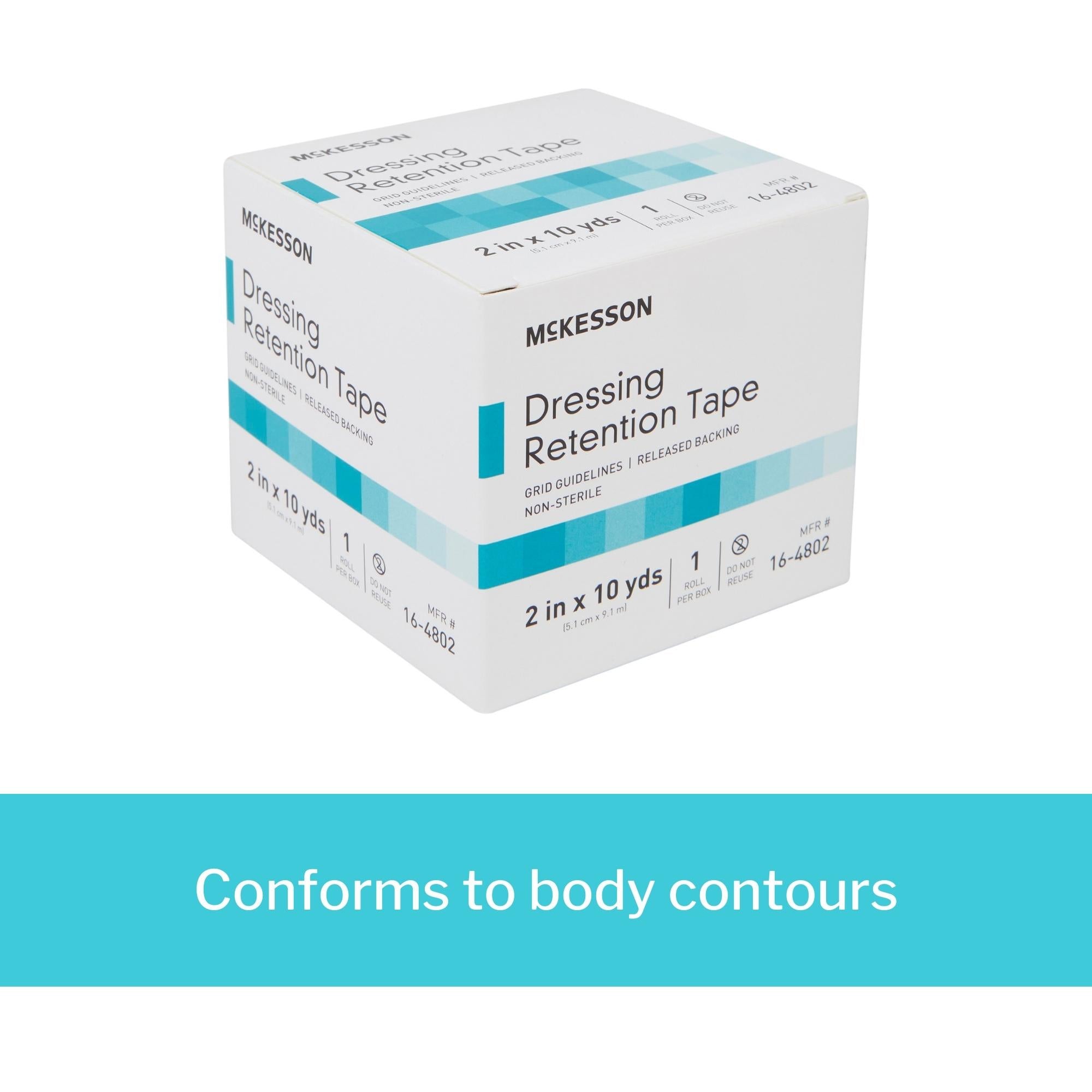 Water Resistant Dressing Retention Tape with Liner McKesson White 2 Inch X 10 Yard Nonwoven / Printed Release Paper NonSterile, Packaging Type- Case