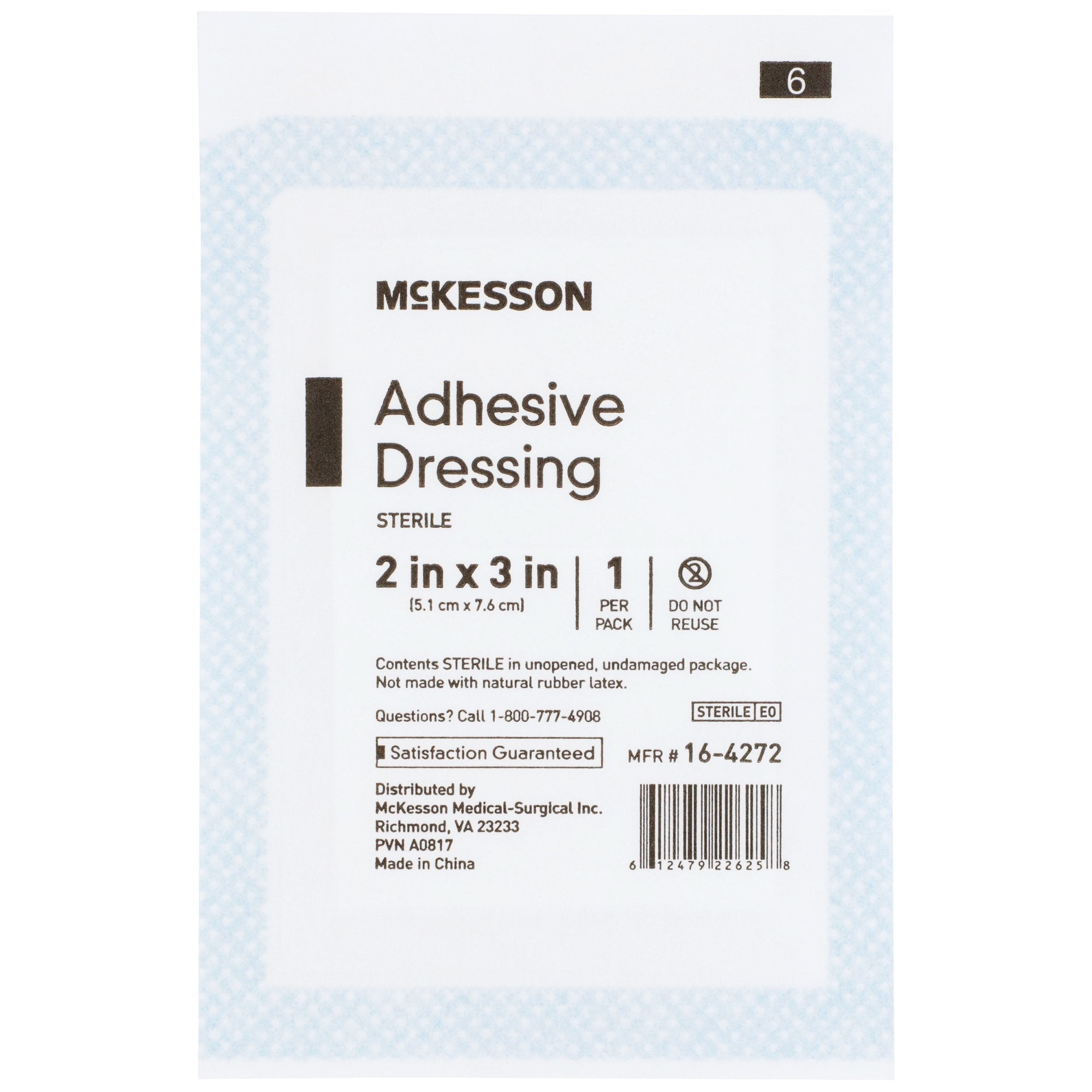 Island Dressing McKesson 2 X 3 Inch Rectangle Sterile, Packaging Type- Case