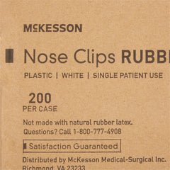 Nose Clip McKesson Rubber, Disposable, White Plastic For Spirometry, Packaging Type- Case