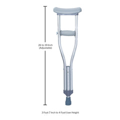 McKesson Pediatric Underarm Crutches | 175 lbs Capacity, Adjustable Height (3'7"–4'0")
