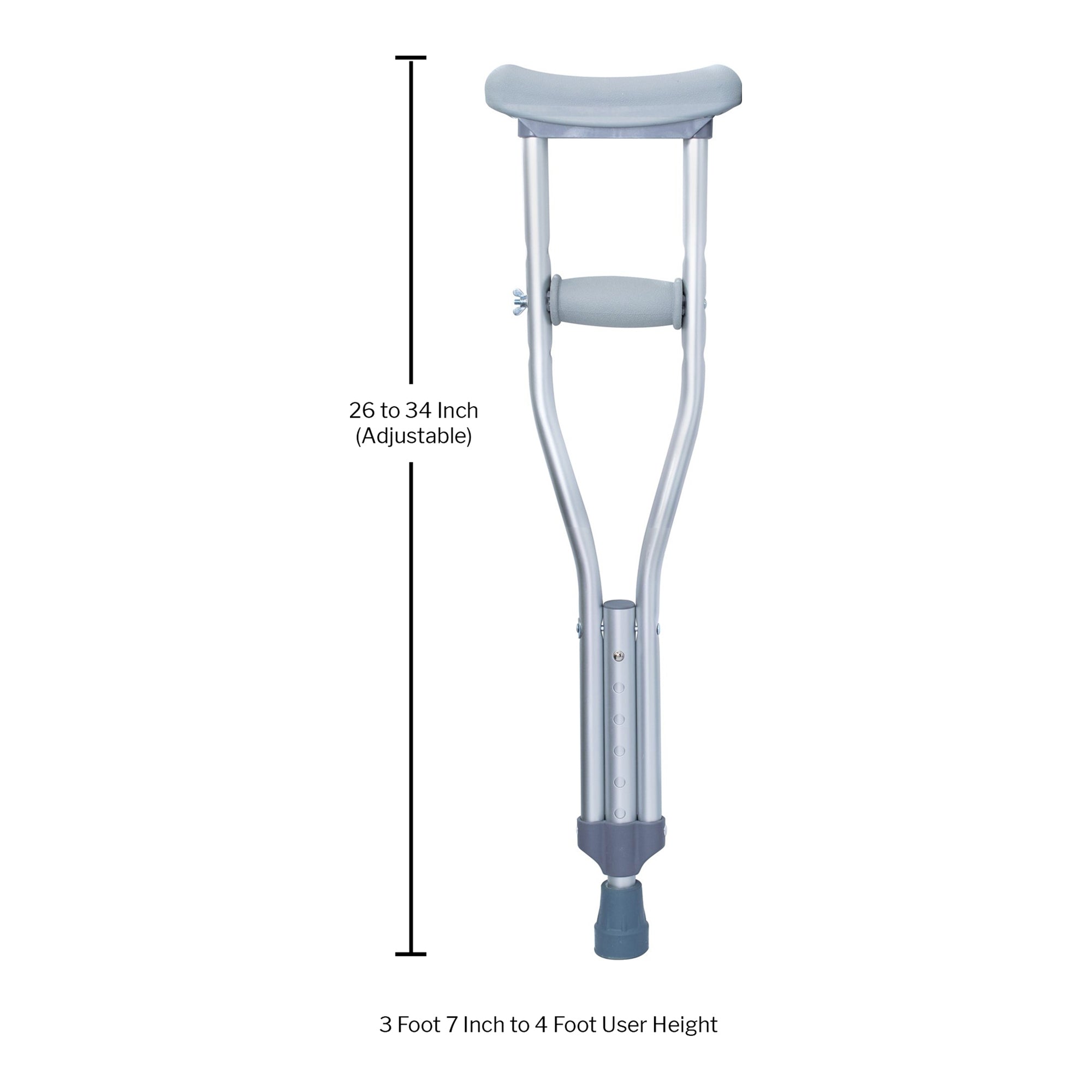McKesson Pediatric Underarm Crutches | 175 lbs Capacity, Adjustable Height (3'7"–4'0")
