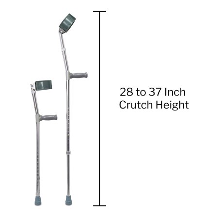 Forearm Crutches Mckesson Adult Steel Frame 300 lbs. Weight Capacity,Packaging Type- Box