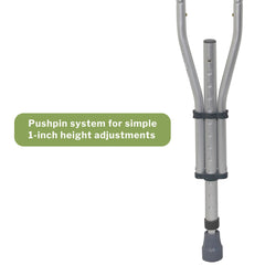 underarm crutches mckesson youth adult tall adult 4 foot 6 inch to 6 foot 6 inch user height aluminum frame 300 lbs weight capacity packaging type box