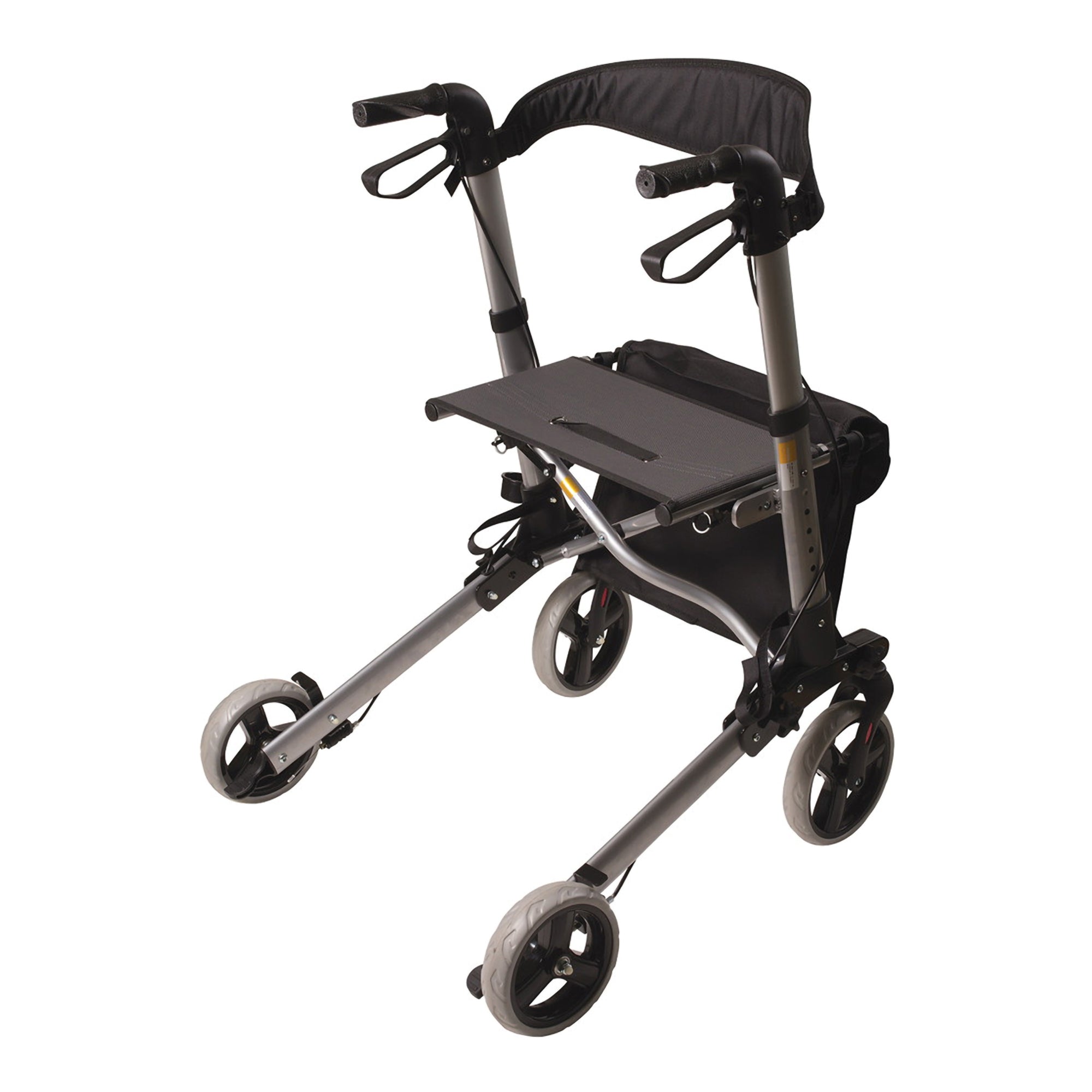 4 Wheel Rollator HealthSmart Gateway Titanium Gray Adjustable Height / Lightweight / Folding Aluminum Frame,Packaging Type- Each