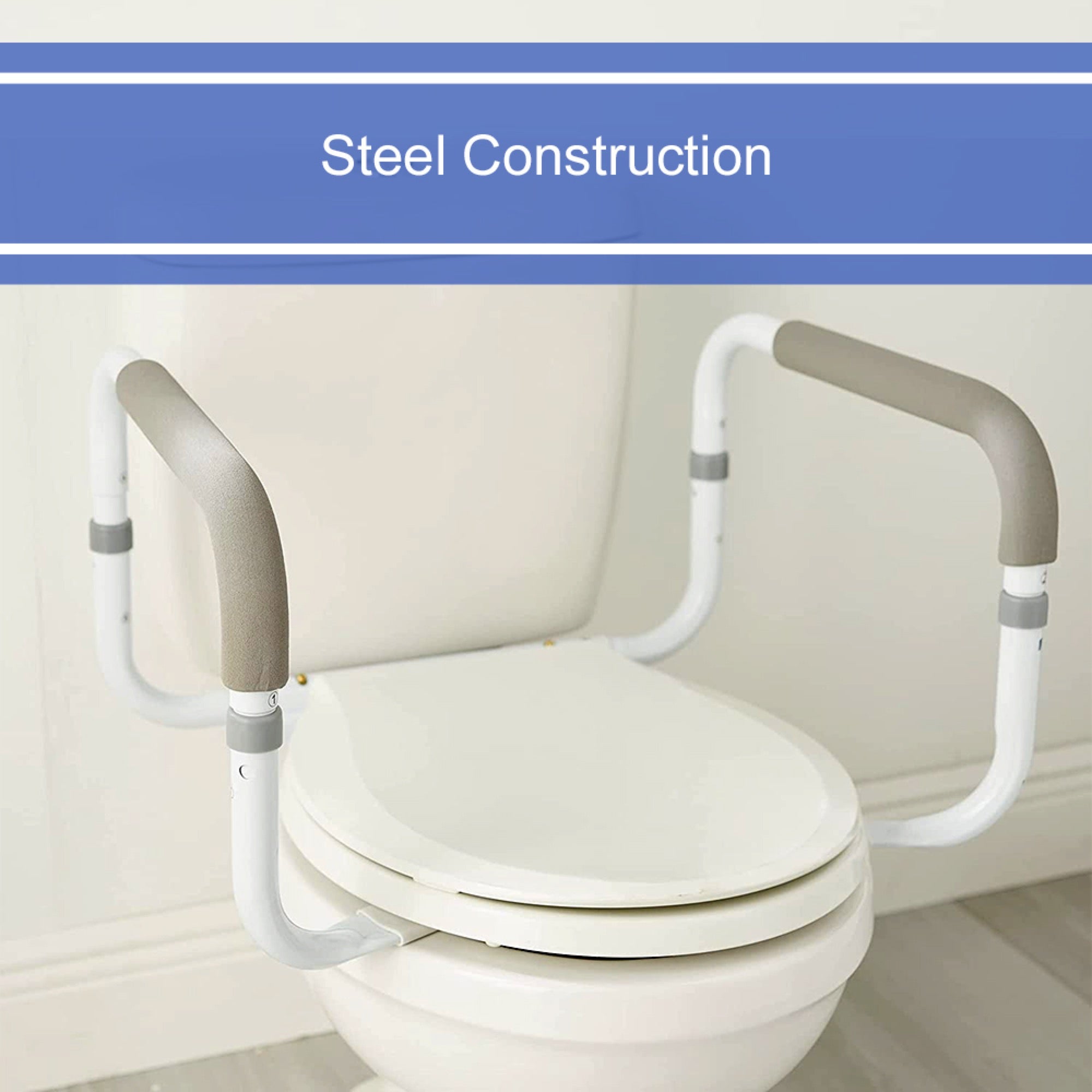 Toilet Safety Rail McKesson White Steel, Packaging Type- Case