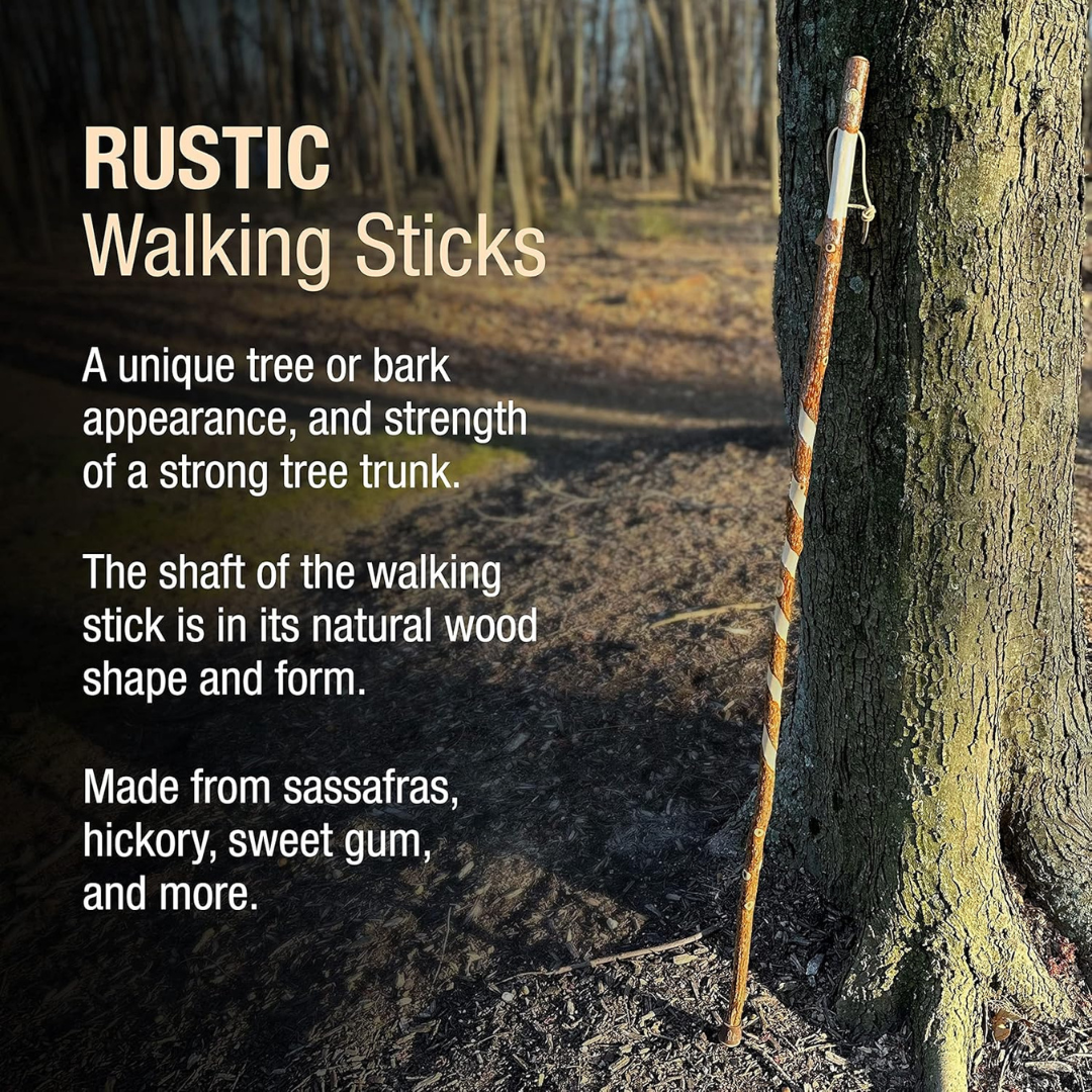 Walking Stick Brazos Twisted Trekker Wood 58 Inch Height Sassafras