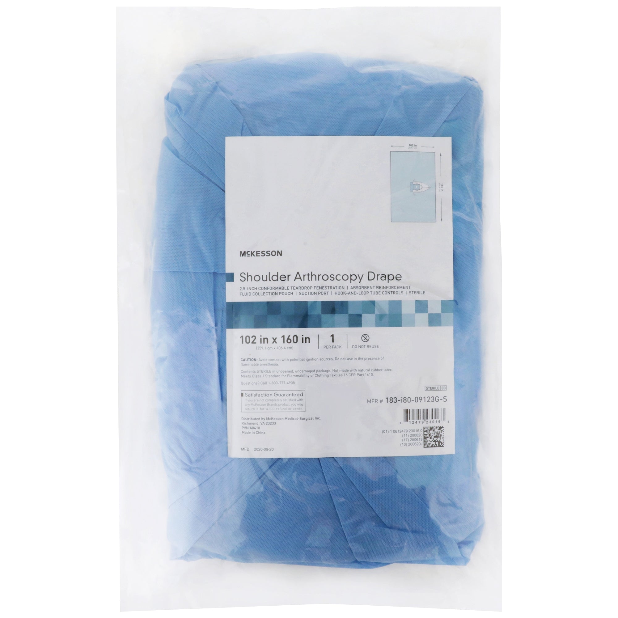 Orthopedic Drape McKesson Shoulder Arthroscopy Drape 102 W X 160 L Inch Sterile, Packaging Type- Case