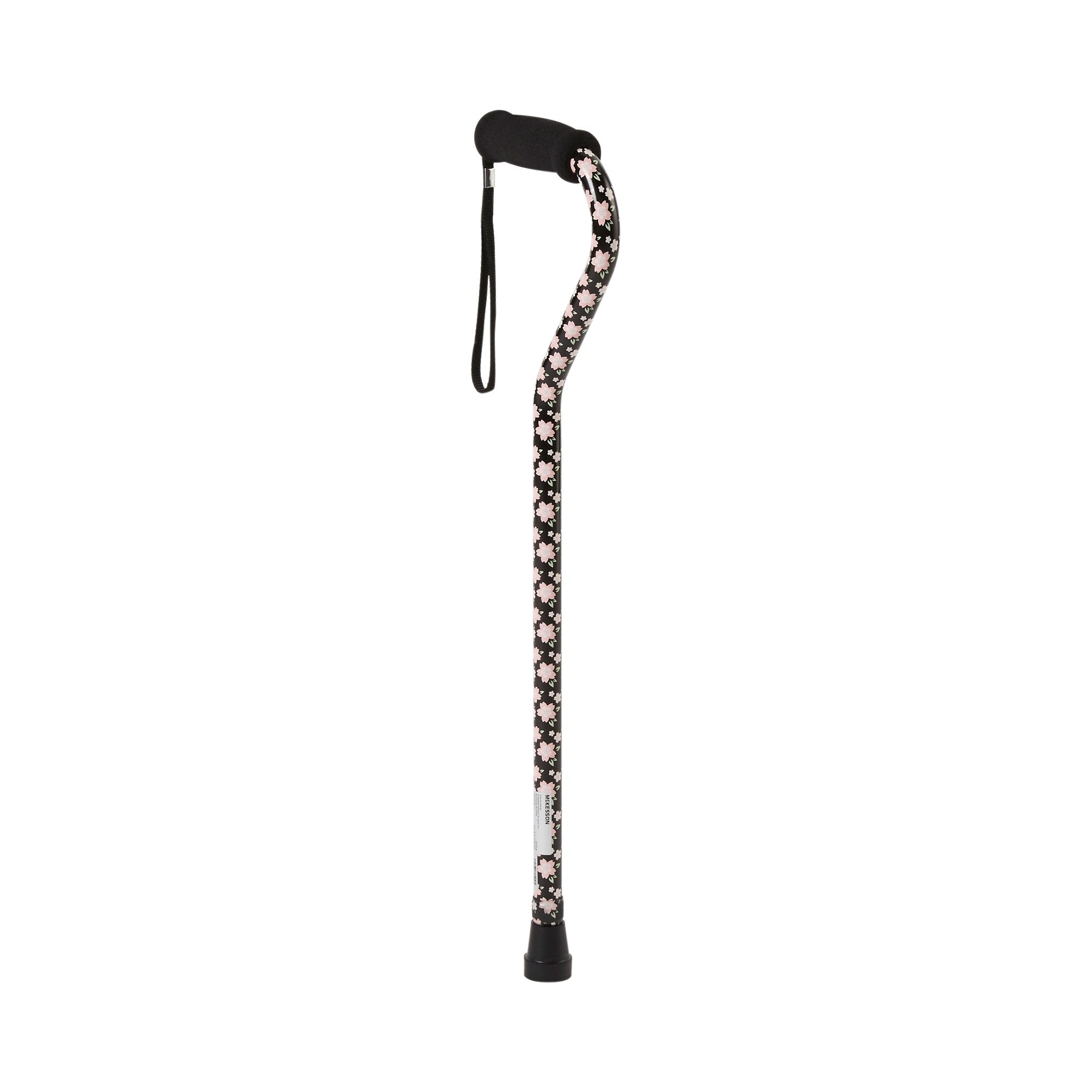 Offset Cane McKesson Aluminum 30 to 39 Inch Height Pink Floral, Packaging Type- Each