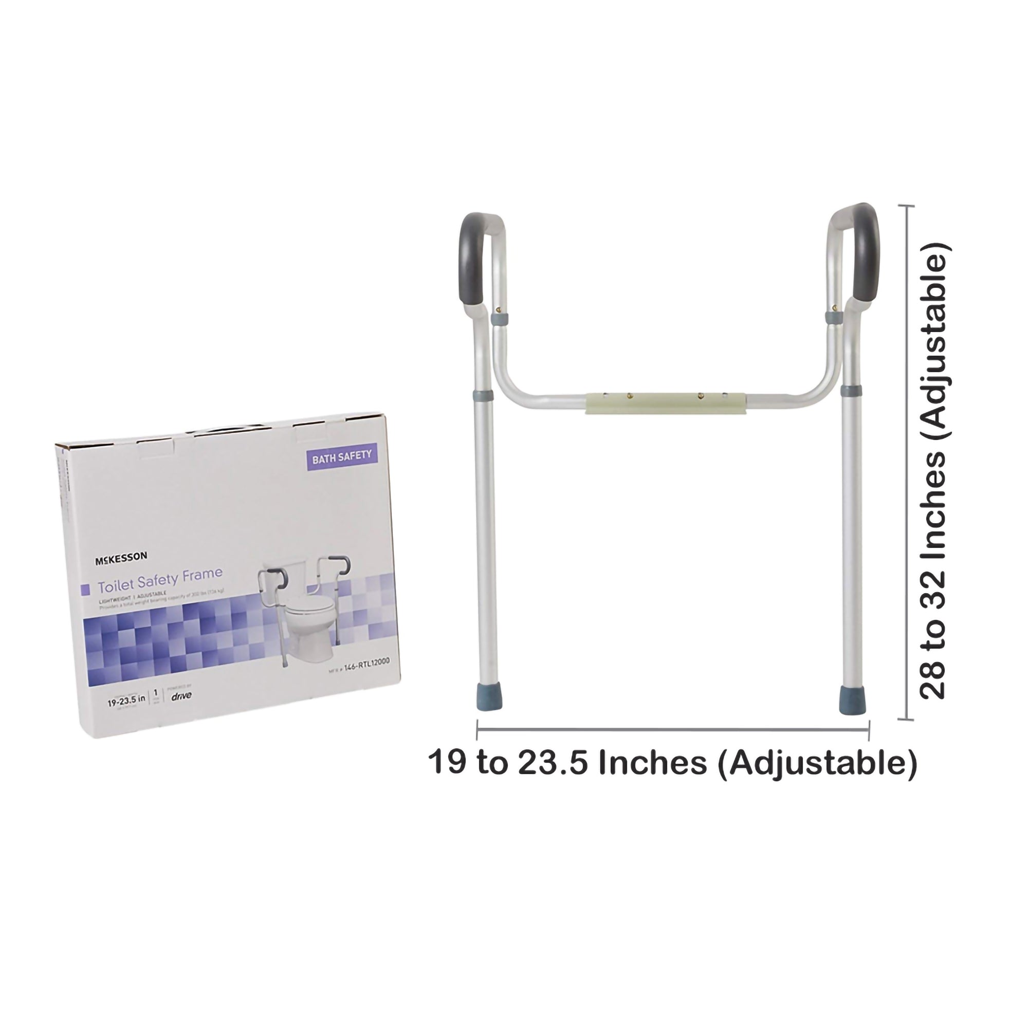 Toilet Safety Rail McKesson Gray Aluminum, Packaging Type- Case