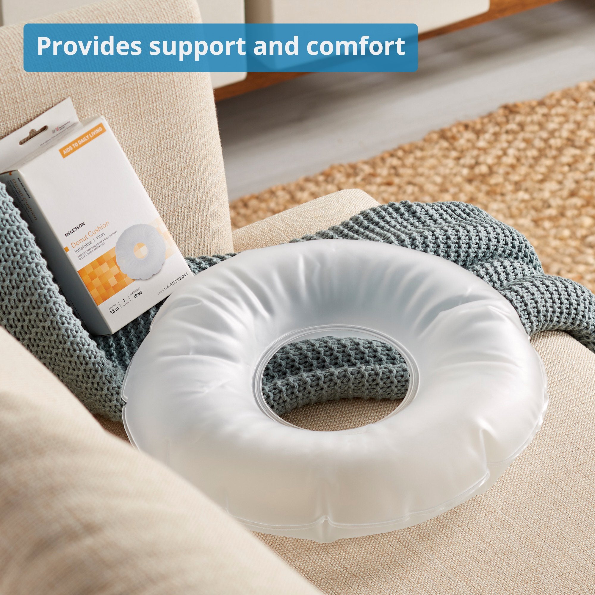 Donut Seat Cushion McKesson 13 Inch Diameter X 3 D Inch Vinyl, Packaging Type- Case