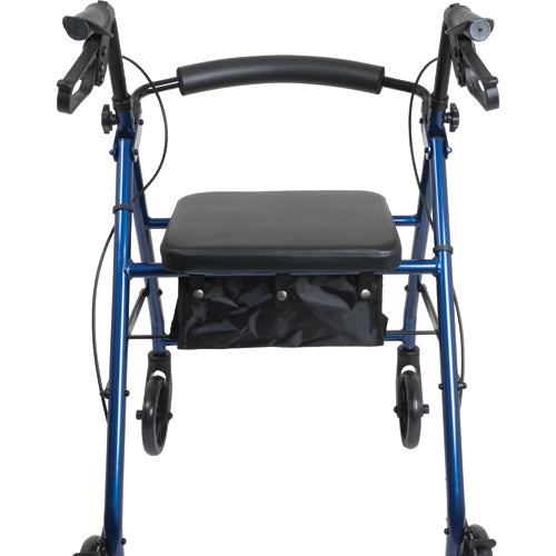 Drive Medical Aluminium Rollator For Seniors and Elders, Wheel size 7.5 inch With height of the handles from 31.5 to 35.5 inches, Weight Capacity 300lbs Blue Color ,Foldable, 11037C