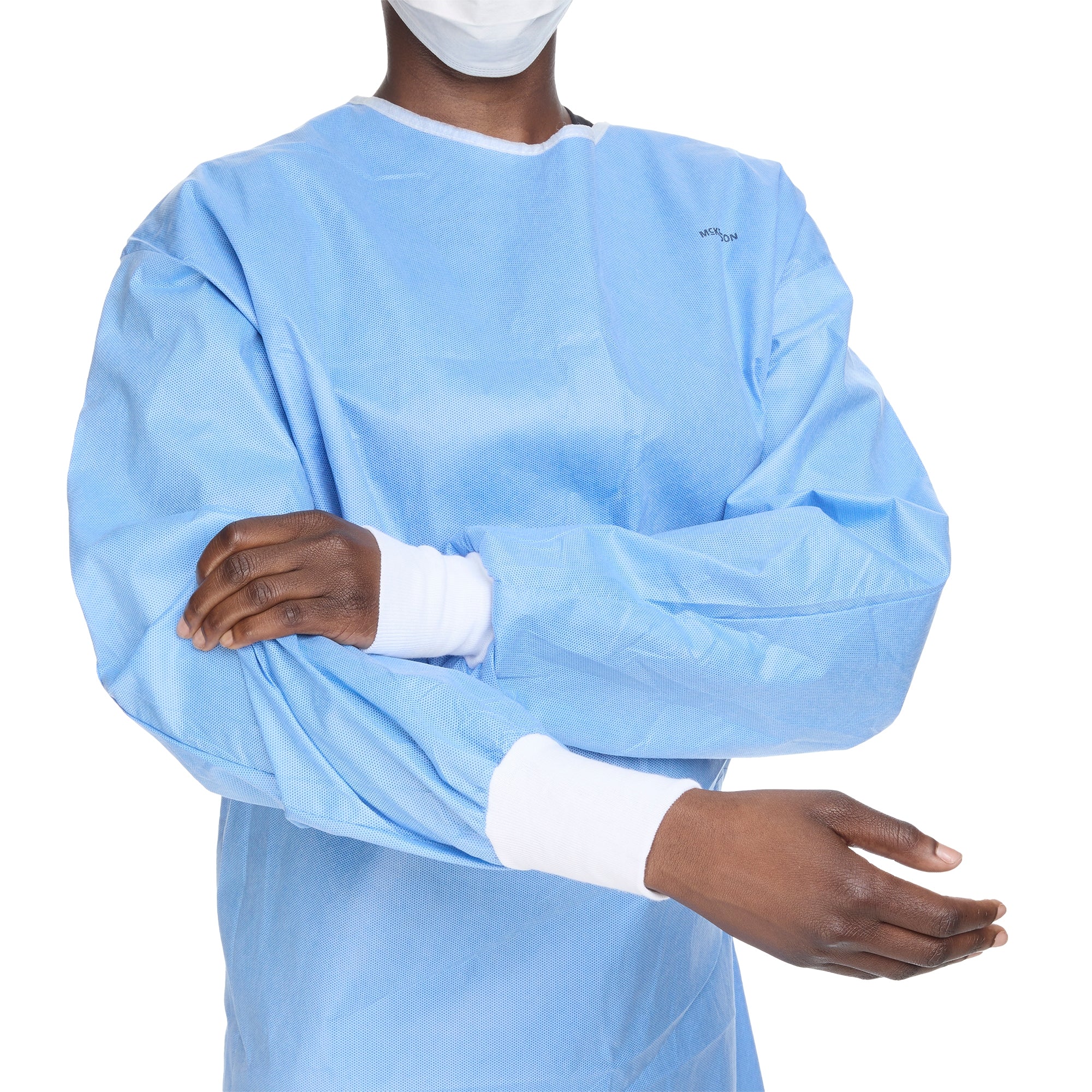 Non-Reinforced Surgical Gown with Towel McKesson Medium Blue Sterile AAMI Level 3 Disposable, Packaging Type- Case