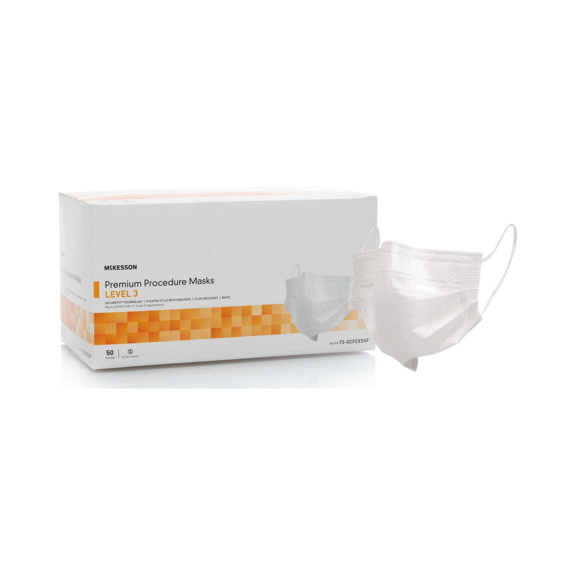 Procedure Mask FluidShield Anti-fog Foam ASTM Level 3 Earloops One Size Fits Most,Packaging Type- Box