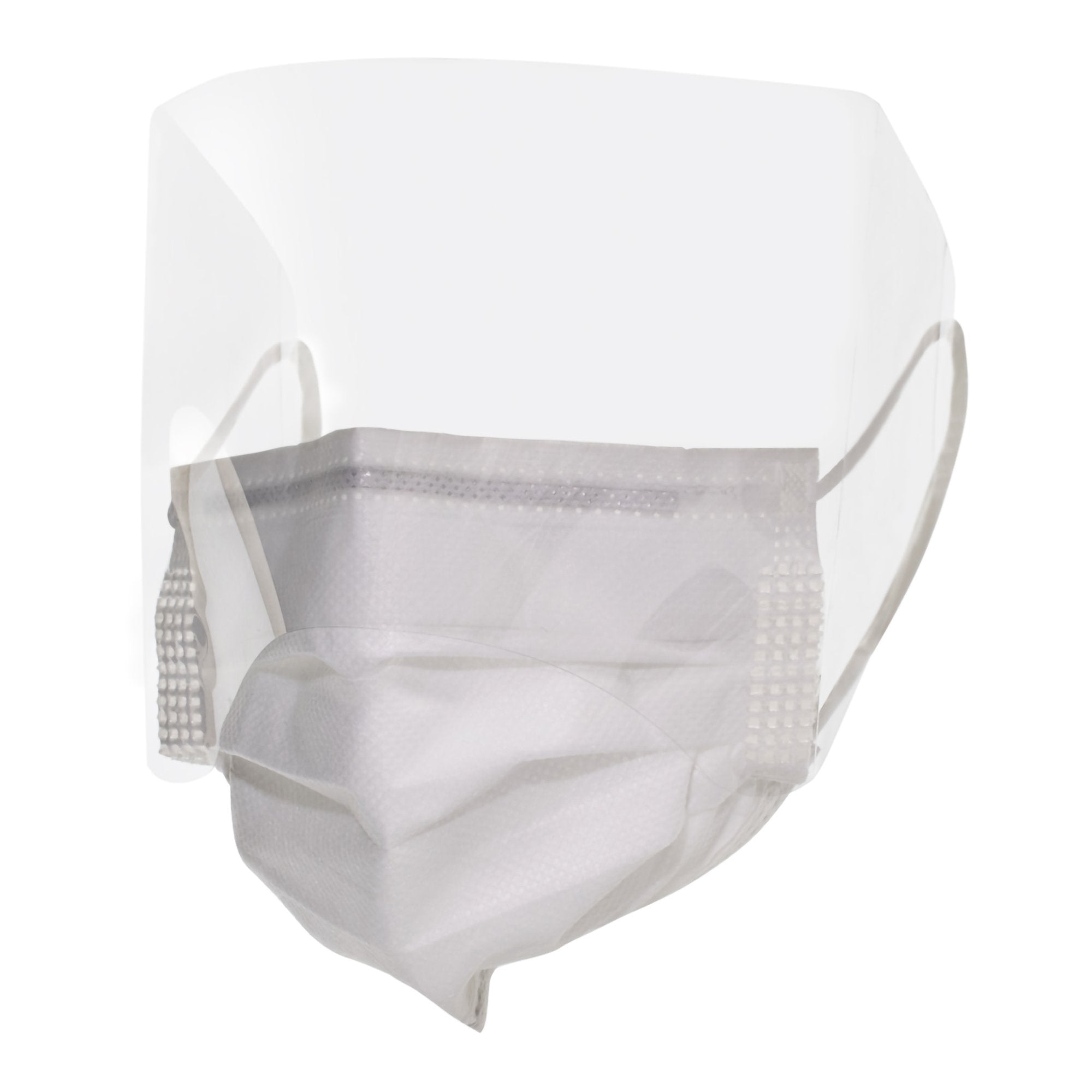 Procedure Mask with Eye Shield McKesson Anti-fog Strip ASTM Level 3 Earloops One Size Fits Most, Packaging Type- Box