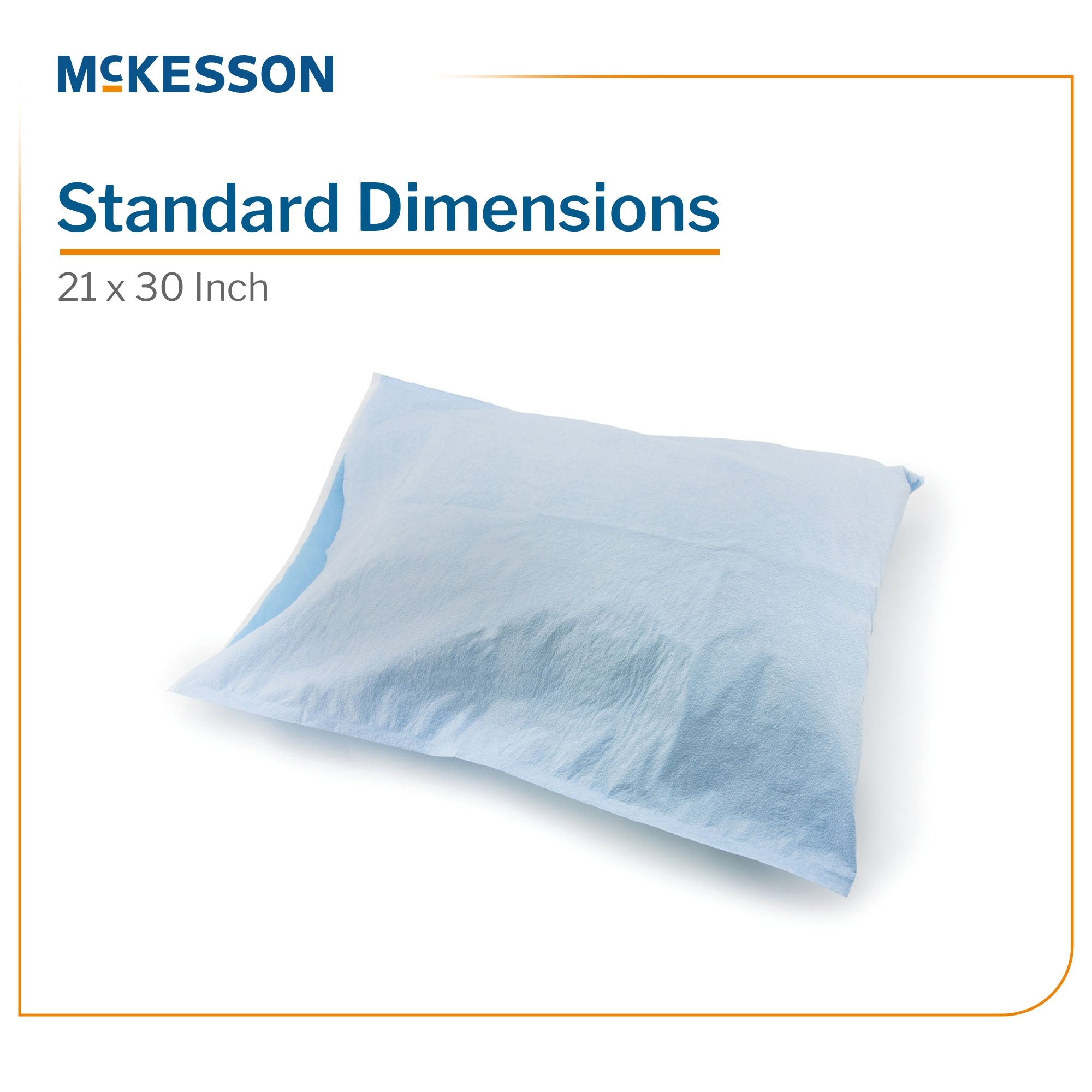 Pillowcase McKesson Standard Blue Disposable, Packaging Type- Case