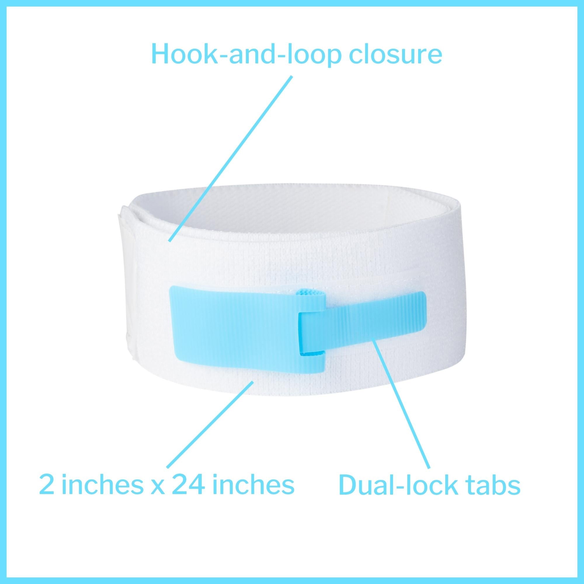 Leg Strap McKesson 2 X 24 Inch Length, Dual-Locking Tabs, Stretch Material, Hook and Loop Closure, Nonsterile, Packaging Type- Case
