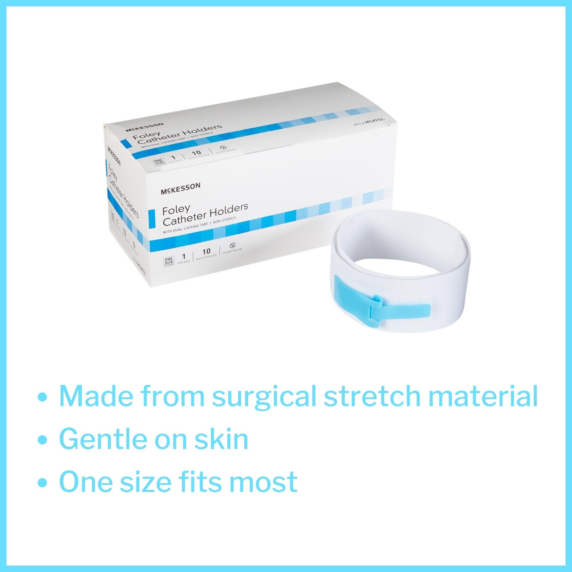 Leg Strap McKesson 2 X 24 Inch Length, Dual-Locking Tabs, Stretch Material, Hook and Loop Closure, Nonsterile, Packaging Type- Case