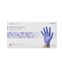 Exam Glove McKesson Confiderm 3.0 Small NonSterile Nitrile Standard Cuff Length Textured Fingertips Blue Not Rated | 10Box/Case