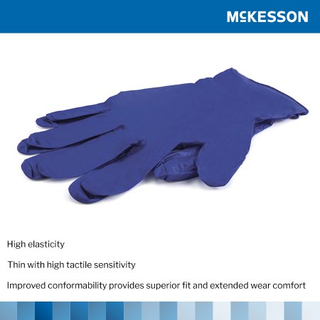 Exam Glove McKesson Confiderm 3.0 X-Large NonSterile Nitrile Standard Cuff Length Textured Fingertips Blue Not Rated,Packaging Type- Box