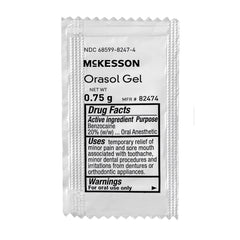 Oral Pain Relief McKesson 20% Strength Benzocaine Oral Gel 0.75 Gram, Packaging Type- Case