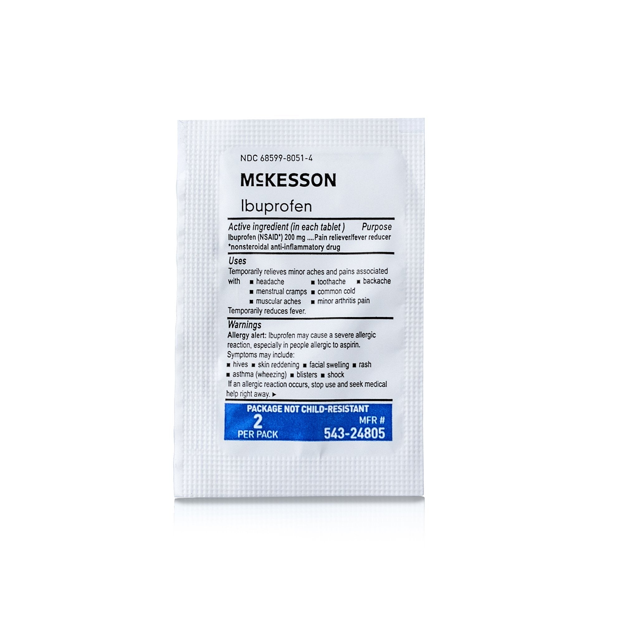 Pain Relief McKesson 200 mg Strength Ibuprofen Unit Dose Tablet 200 per Box