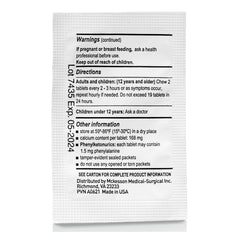 Antacid McKesson Brand 420 mg Strength Tablet 250 Packets per Box, 2 Tablets per Packet