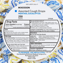 Cold and Cough Relief McKesson Brand 8.6 mg Strength Lozenge 250 per Jar, Packaging Type- Case
