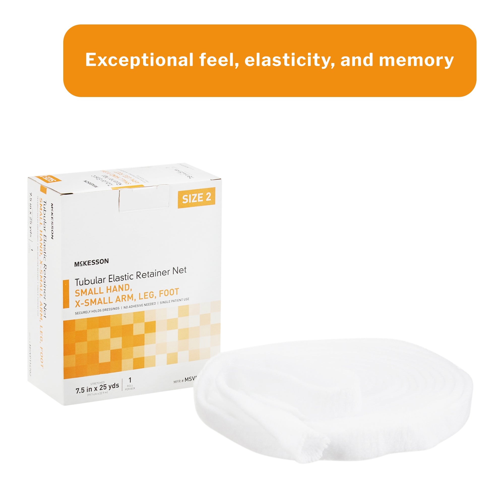 elastic net retainer dressing mckesson tubular elastic 7 1 2 inch x 25 yard 19 1 cm x 22 9 m size 2 white small hand x small arm leg foot nonsterile packaging type box