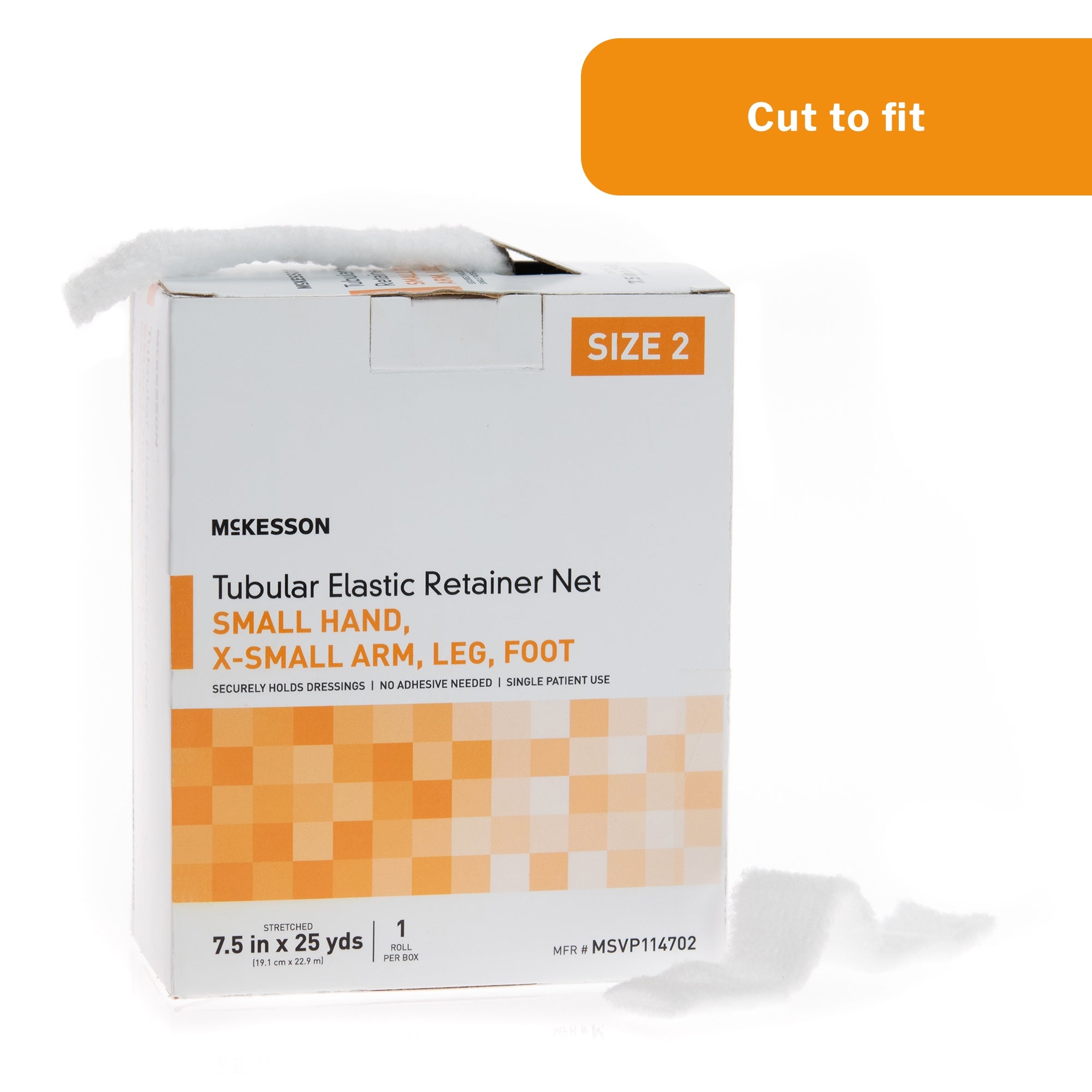 elastic net retainer dressing mckesson tubular elastic 7 1 2 inch x 25 yard 19 1 cm x 22 9 m size 2 white small hand x small arm leg foot nonsterile packaging type box