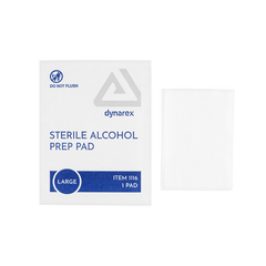 Alcohol Prep Pad Dynarex 70% Strength Isopropyl Alcohol Individual Packet Large Sterile, Packaging Type- Case