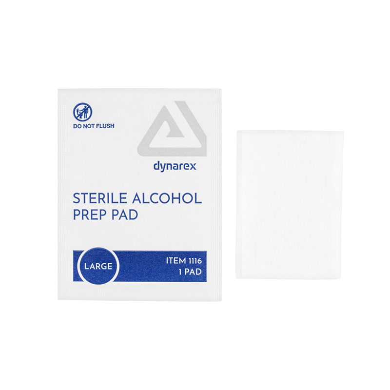 Alcohol Prep Pad Dynarex 70% Strength Isopropyl Alcohol Individual Packet Large Sterile, Packaging Type- Case