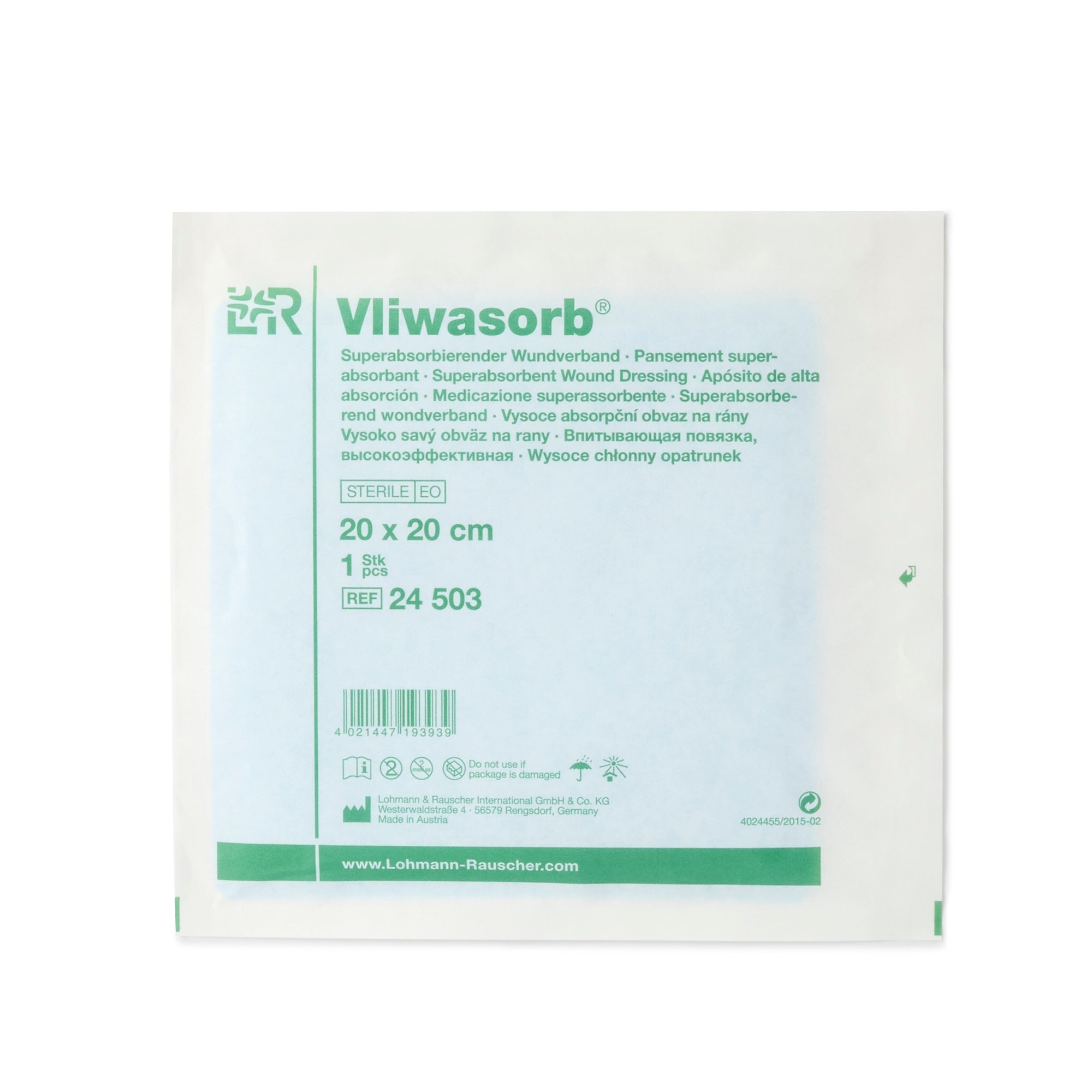 Super Absorbent Dressing Vliwasorb 8 X 8 Inch Square,Packaging Type- Box