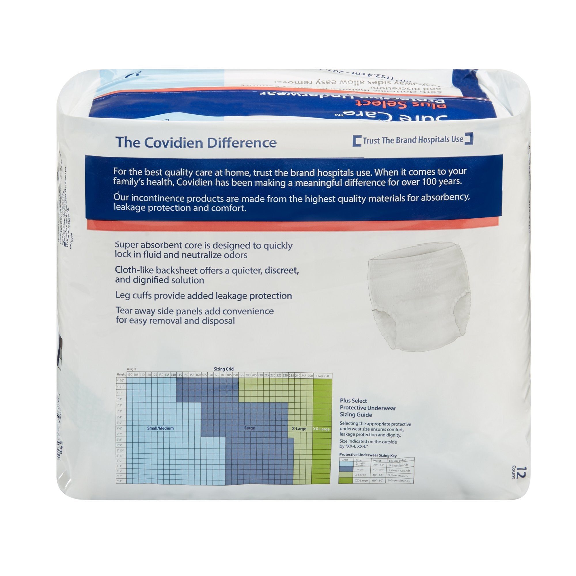 Unisex Adult Absorbent Underwear Sure Care Plus Select Pull On with Tear Away Seams 2X-Large Disposable Heavy Absorbency, Packaging Type- Case