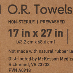 O.R. Towel McKesson 17 W X 27 L Inch Blue NonSterile, Packaging Type- Case