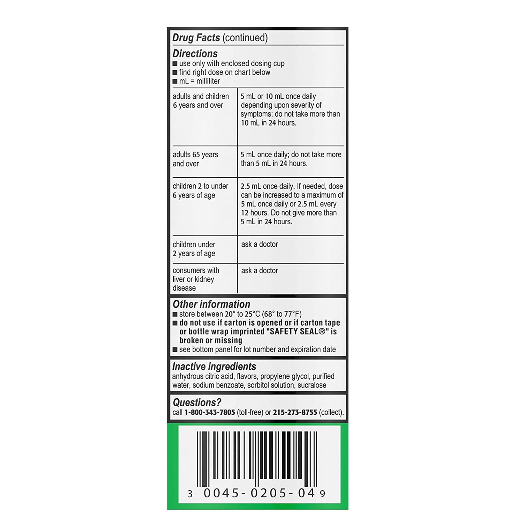 Children's Allergy Relief Children's Zyrtec 1 mg / 1 mL Strength Syrup 4 oz.,Packaging Type- Each
