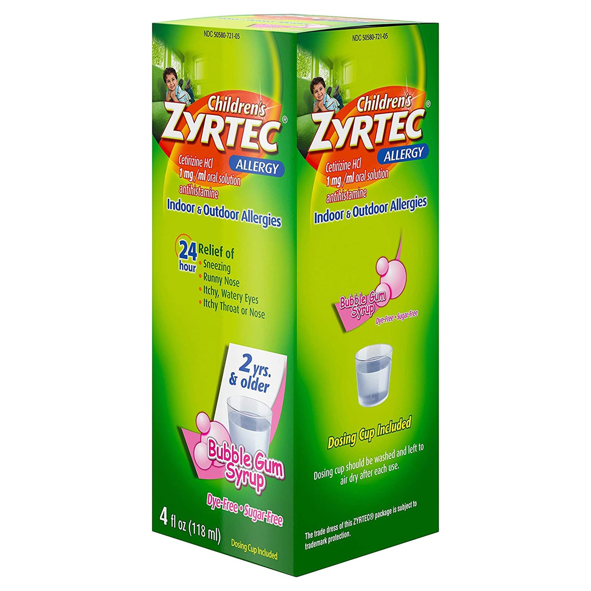Children's Allergy Relief Children's Zyrtec 1 mg / 1 mL Strength Syrup 4 oz.,Packaging Type- Each