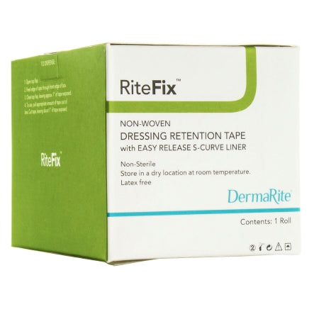 Water Resistant Dressing Retention Tape with Liner RiteFix White 1 Inch X 11 Yard Nonwoven NonSterile,Packaging Type- Each