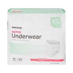 Unisex Adult Absorbent Underwear McKesson Pull On with Tear Away Seams X-Large Disposable Moderate Absorbency | 4BG/Case