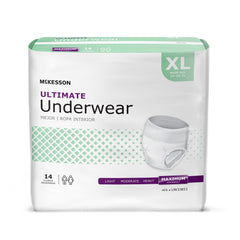 Unisex Adult Absorbent Underwear McKesson Pull On with Tear Away Seams X-Large Disposable Heavy Absorbency | 4BG/Case