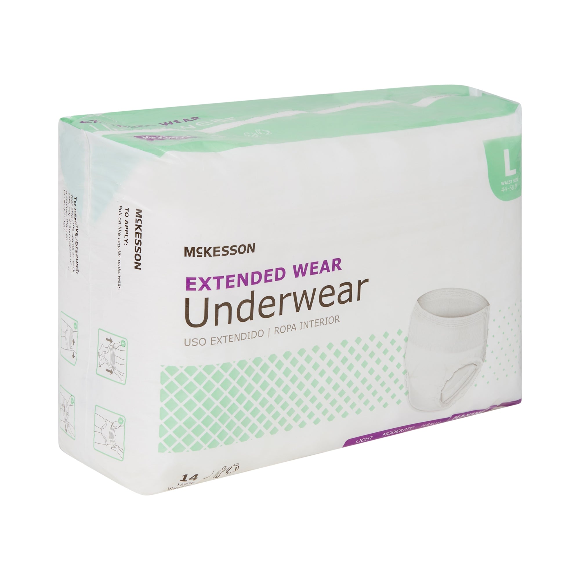 Unisex Adult Absorbent Underwear McKesson Pull On with Tear Away Seams Large Disposable Heavy Absorbency | 4BG/Case