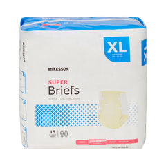 Unisex Adult Incontinence Brief McKesson X-Large Disposable Moderate Absorbency, Packaging Type- Case