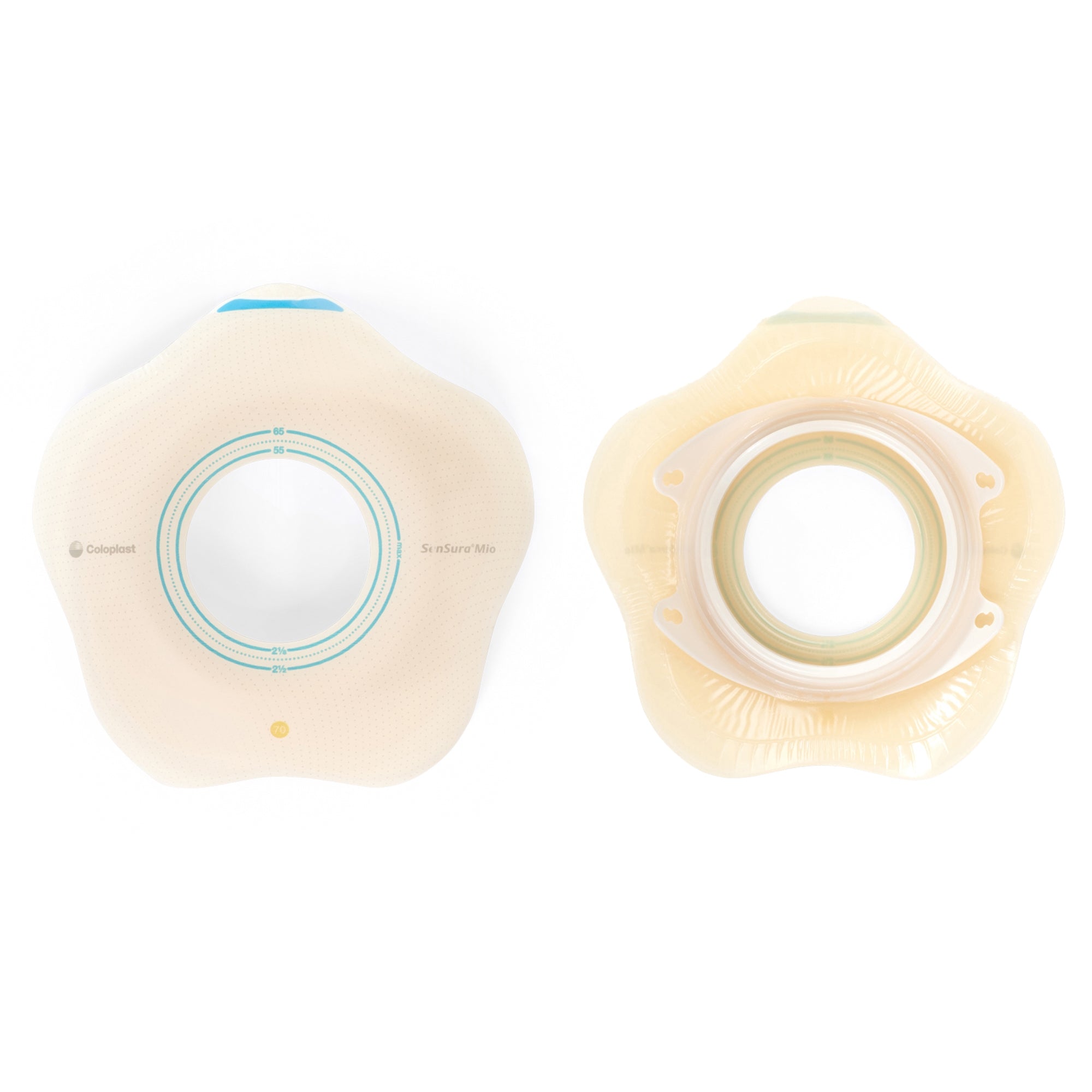 Ostomy Barrier SenSura Mio Convex Flip Precut, Extended Wear Elastic Adhesive 70 mm Flange Yellow Code System 2 Inch Opening | 5/Box