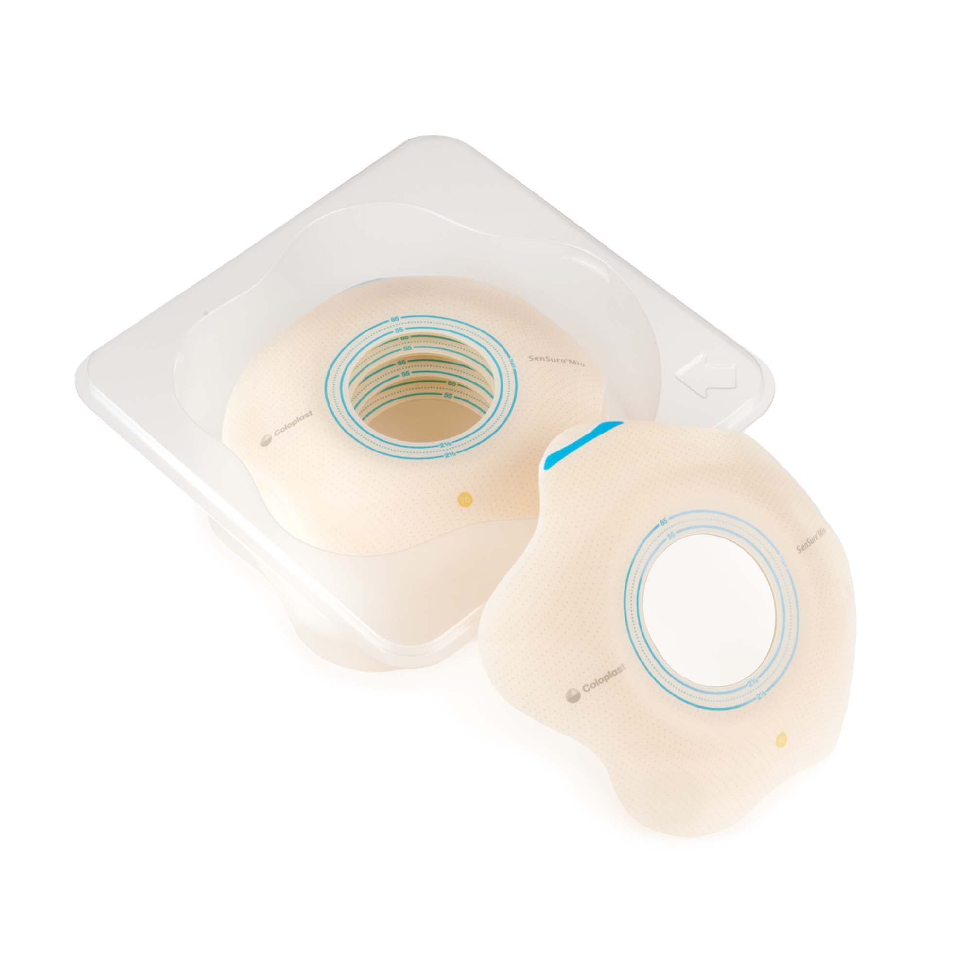 Ostomy Barrier SenSura Mio Convex Flip Precut, Extended Wear Elastic Adhesive 60 mm Flange Blue Code System 1-3/4 Inch Opening,Packaging Type- Box